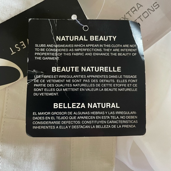 Nine West NWT Slouchy Cyndi white linen wide leg lagenlook trouser pant size 16 - Picture 14 of 16